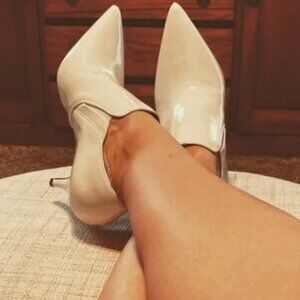 Tory Burch White Heeled Boots -Size 9.5.